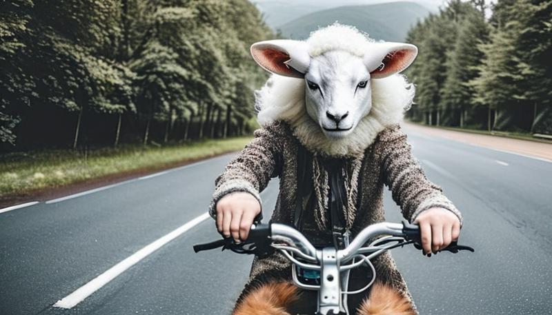 26629-195483703-a close-up photo of a cute sexy sheep-woman hybrid riding a bike, woman with fur-skin, wide shot, sense of awe and scale.png